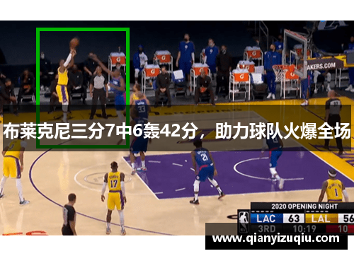 布莱克尼三分7中6轰42分，助力球队火爆全场